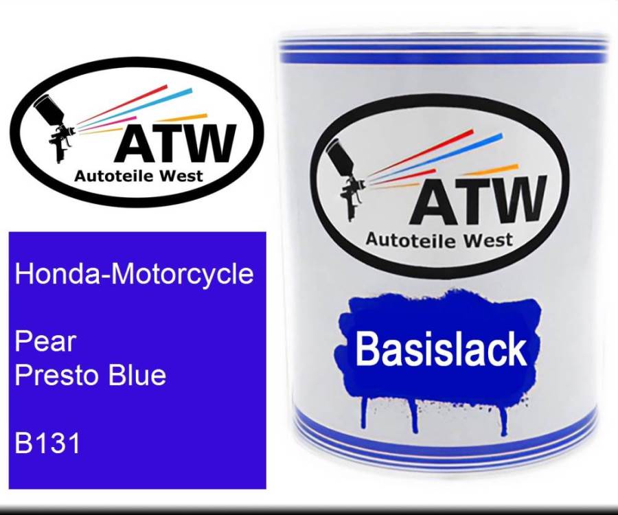 Honda-Motorcycle, Pear Presto Blue, B131: 1L Lackdose, von ATW Autoteile West.